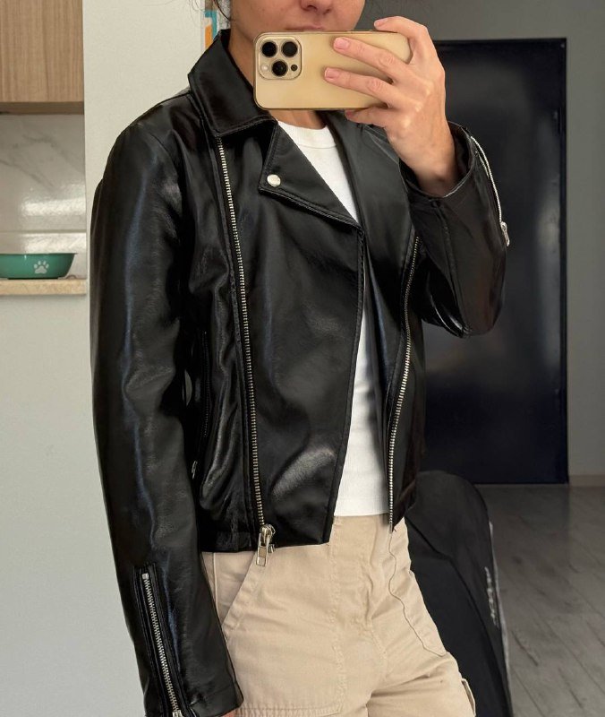 Куртка косуха из кожзама topshop XS 3