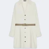 ZARA платье мини из крепа с поясом 3