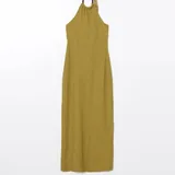 Платье Zara, платье в горох, оливковое платье 7
