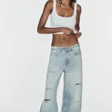 Голубые baggy джинсы Zara 1