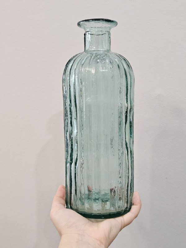 Большая бирюзовая стеклянная ваза