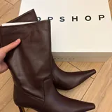 Бордовые кожаные сапоги Topshop Tiggy, чёрные ботинки ALDO Rowallan 5