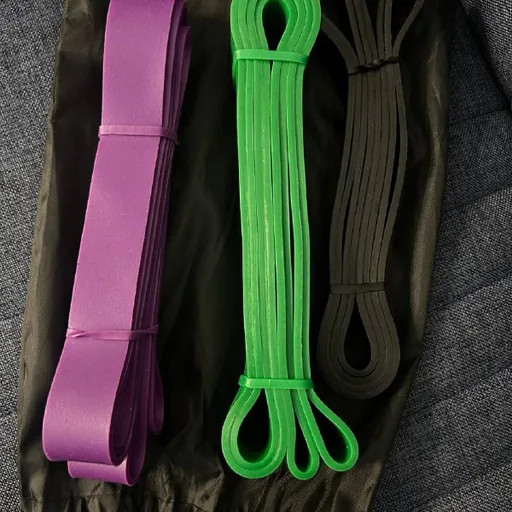 Set of three fitness resistance bands