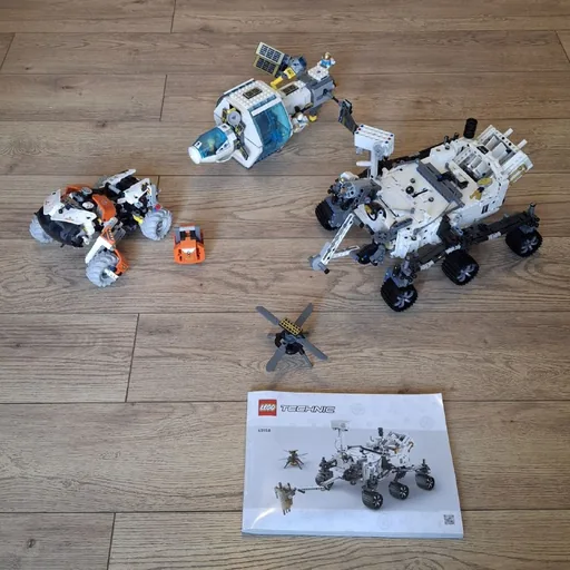 Lego Technic NASA Perseverance Rover, Lego Technic Surface Space Loader, Lego City Lunar Space Station