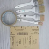 Акриловые краски, лак, грунтовка, кисточки 6