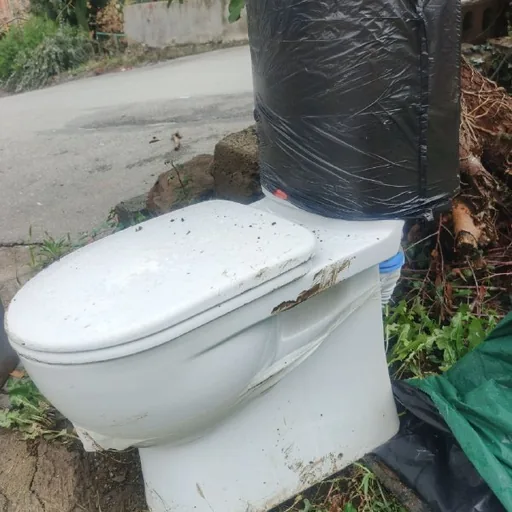 Used toilet without cistern lid