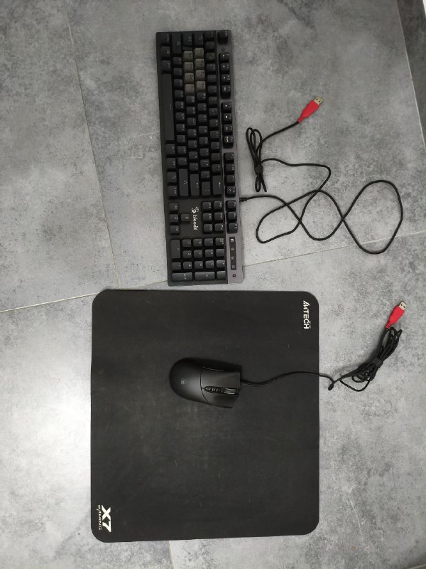 Мышь Bloody v3, Клавиатура b500n, Коврик для мыши a4 tech x7 gaming