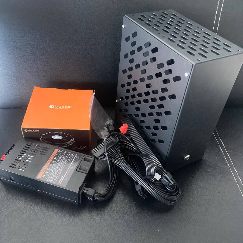 Корпус Cryptone mini-ITX, модульный БП Flex-ATX 400w, кулер id-cooling IS-30A