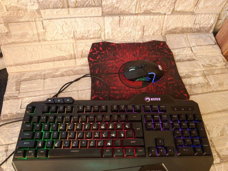 Игровая клавиатура, мышь и коврик RGB 2