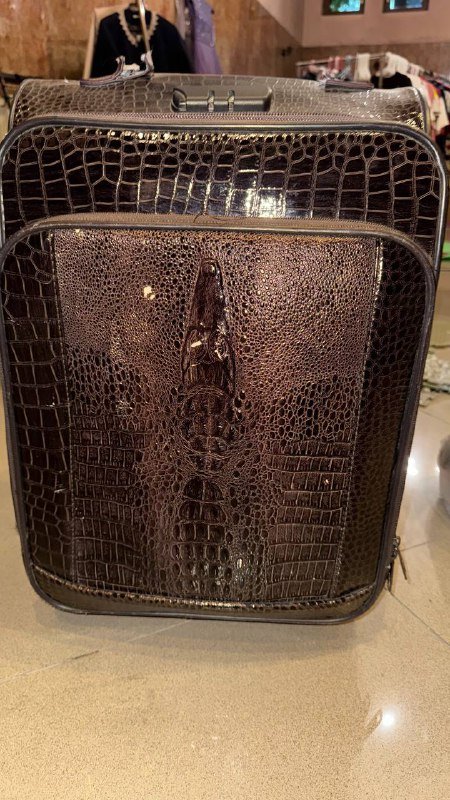 Чемодан коричневый с колесами и выдвижной ручкой 6