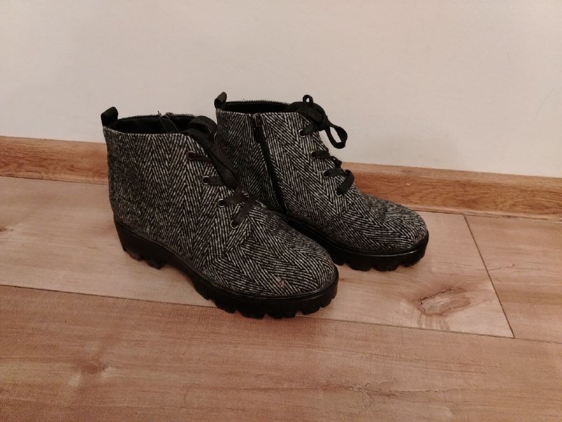 Ботинки женские демисезонные серые текстильные размер 37 2