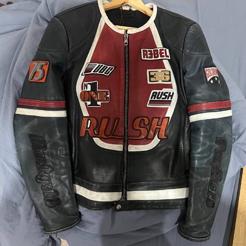 кожаная куртка Diesel Black gold размер L