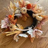 Осенний венок, чашка, свечи, гирлянда, декор Halloween 1