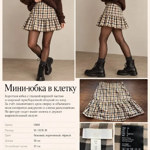 H&M-ის კუბოკრული ქვედაკაბა
