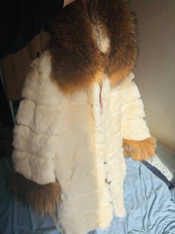 Натуральная шуба два вида меха размер S