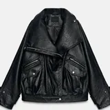 Zara faux leather jacket XS 3