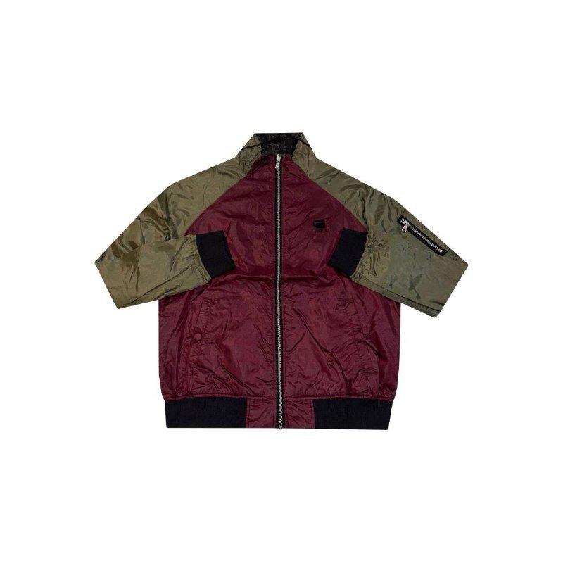 Мужская двусторонняя куртка-бомбер G-STAR бордовая, размер M