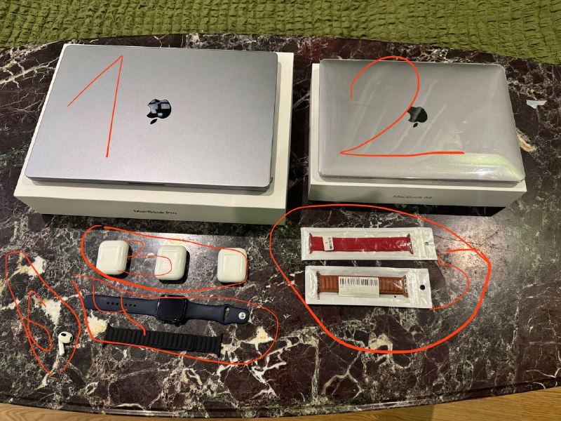 MacBook Pro 16, MacBook Air 13, Airpods 2, Apple Watch 6, ремешки, джойстик X-BOX