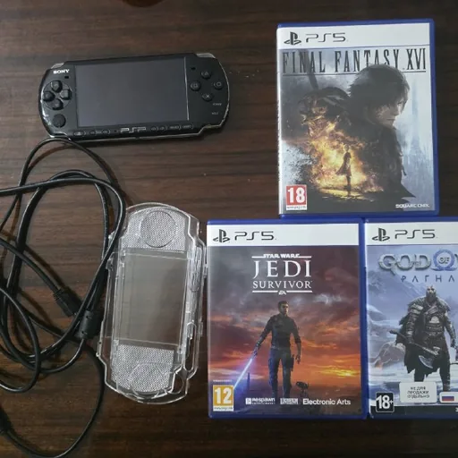 Диски PS5 Final Fantasy 16, SW Jedi Survivor, God of War Рагнарёк, PSP 3000