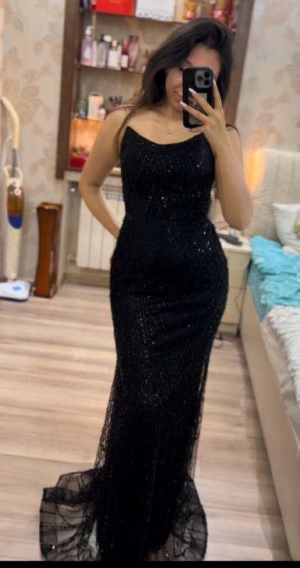 Вечернее платье в камушках, размер S 5