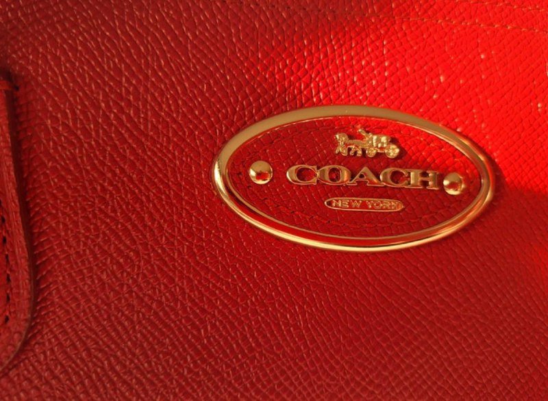Кожаная сумка Coach красная 3