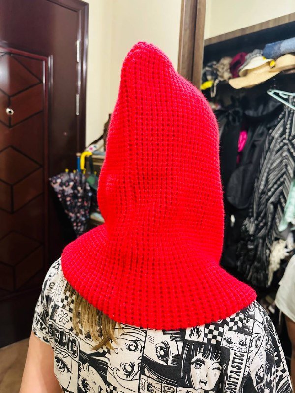 Красный капор, головной убор для женщины или подростка 3