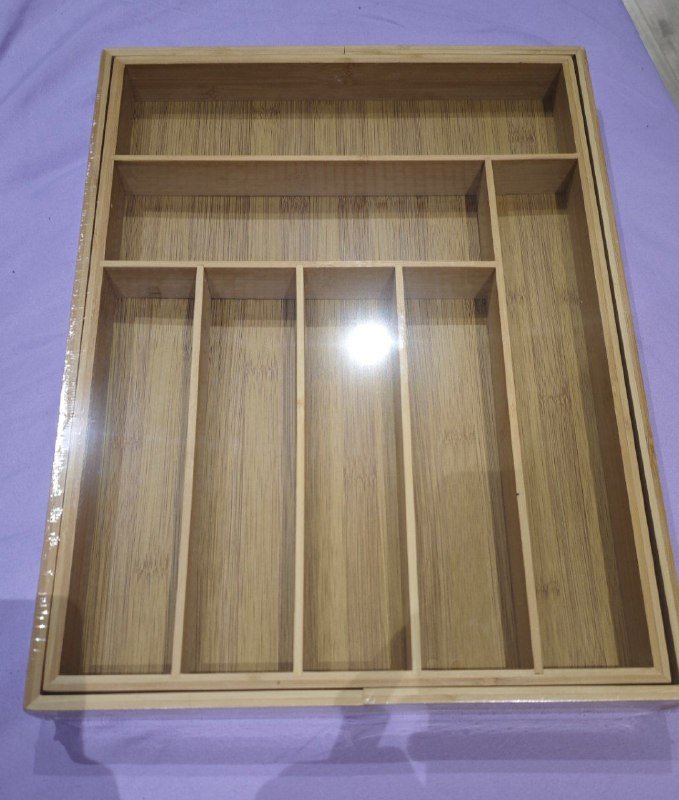 Бамбуковый ящик-органайзер для приборов на 9 отделений