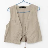 Льняной жилет Zara, летнее платье, свитеры, топ 1