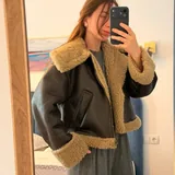 Дубленка Zara из экокожи XS 4