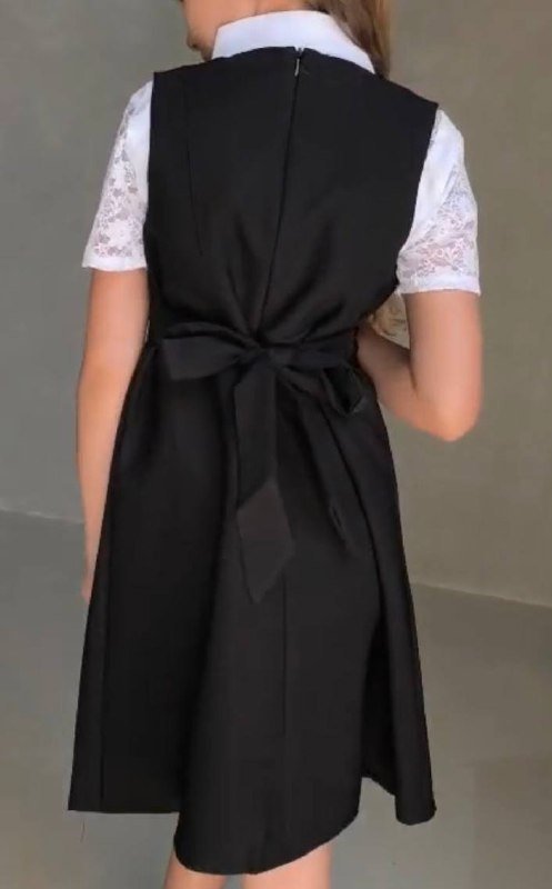 Школьное платье для девочки тёмно-синее размер 38 5