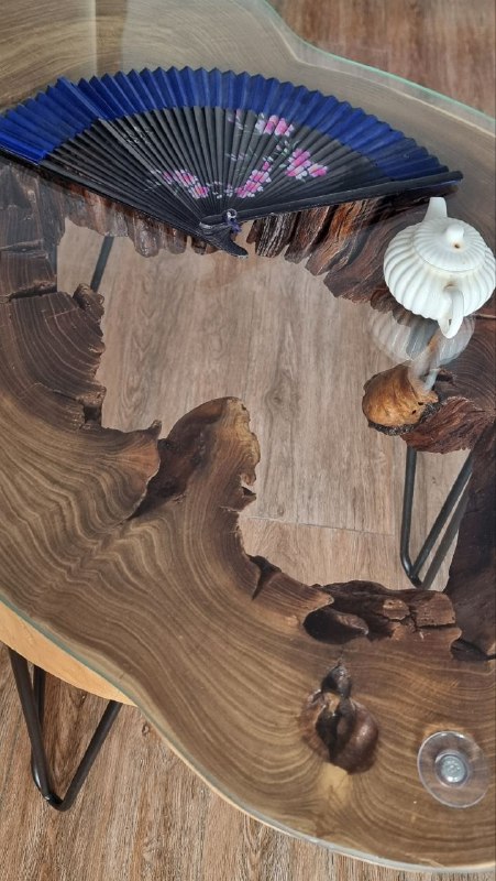 Стол из акации с съемным стеклом 4