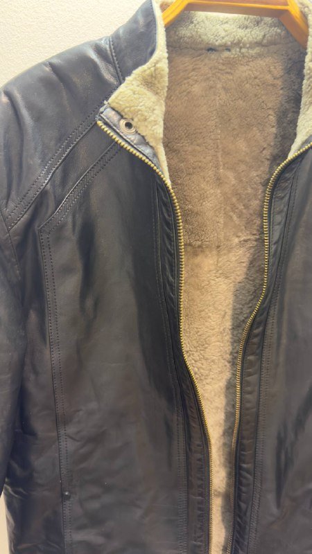 Мужская куртка натуральная кожа с мехом, размер М 2