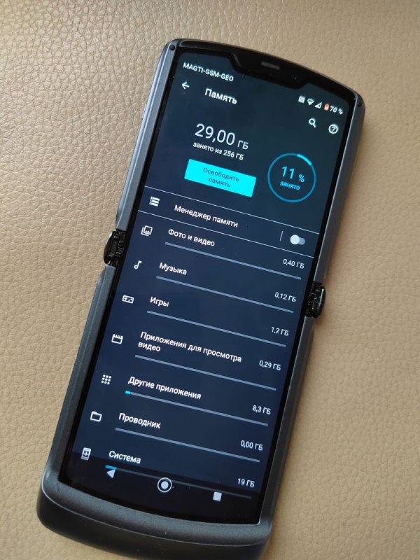 Motorolla Razr-v 256 GB 8 GB ram 5