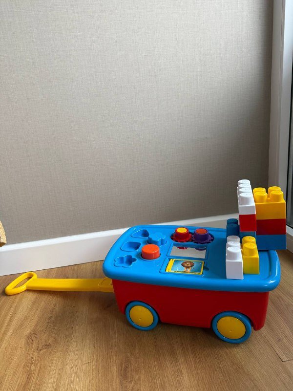 детская тележка для игр с конструктором и фруктами 2