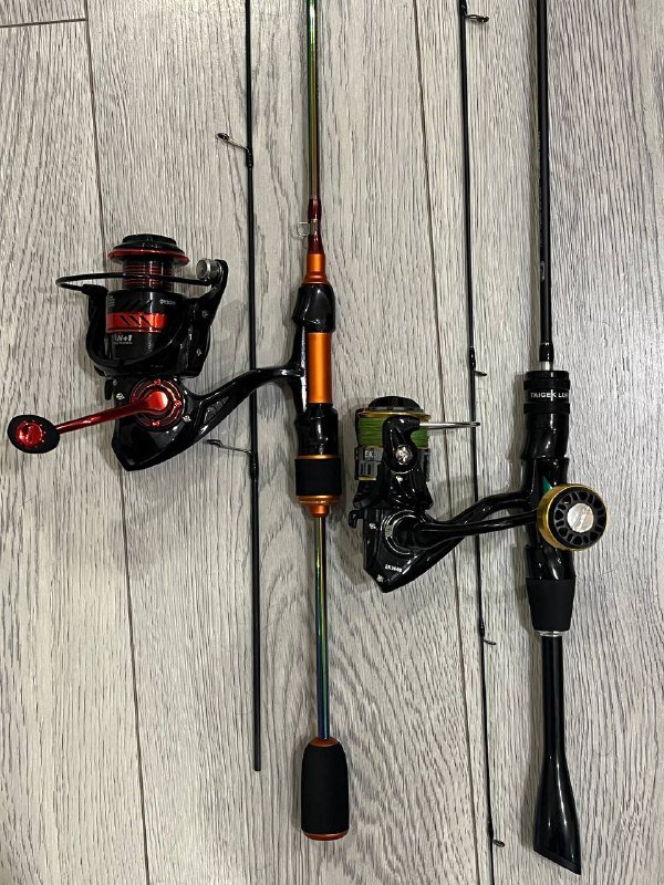 2 спиннинга ультра лайт с катушками