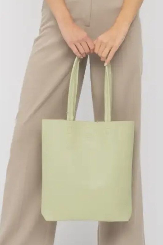 Сумка-шоппер из эко-кожи оливковая