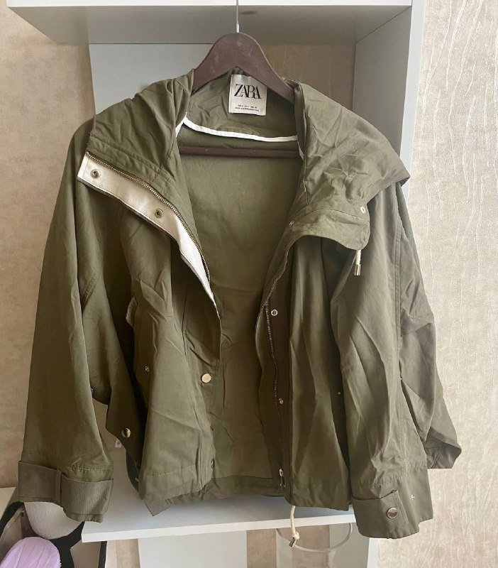 Ветровка женская Zara размер S хаки 2
