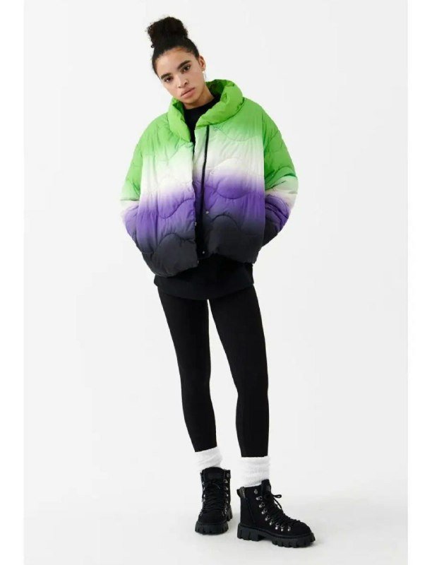 Куртка Befree, шапка салатового цвета 4