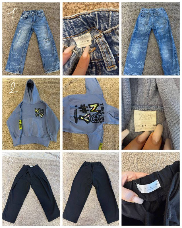 Джинсы Zara 7 лет, Толстовка Zara 6-7 лет, Брюки Zara 8 лет
