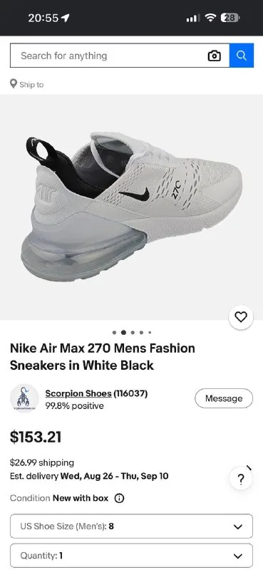 Кроссовки Nike Air Max 270 1