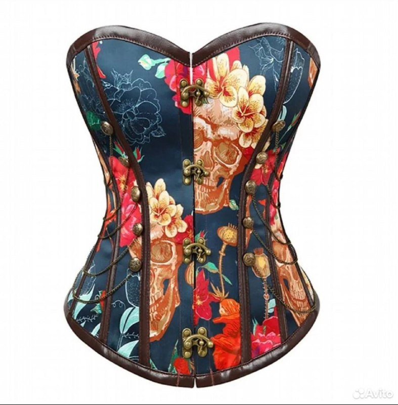 Образ сатир на Хэллоуин, красный парик, корсет 3