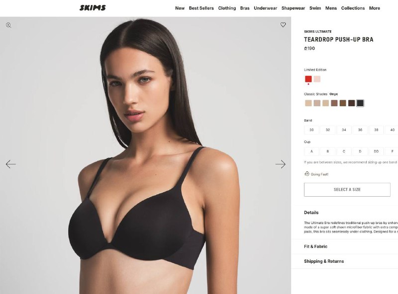 Бюстгалтер SKIMS Teardrop Push-up bra 36C 4