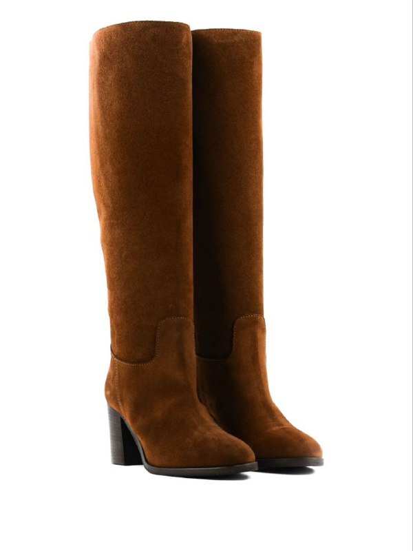 Итальянские женские замшевые сапоги казаки