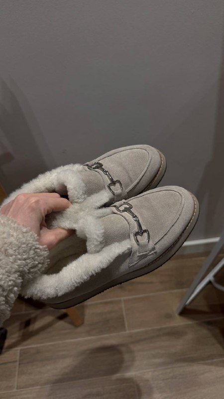Зимние замшевые женские лофферы размер 36