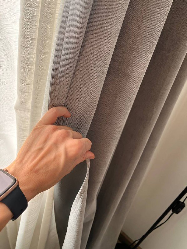 Готовые тюль и шторы белый и светло-серый 4