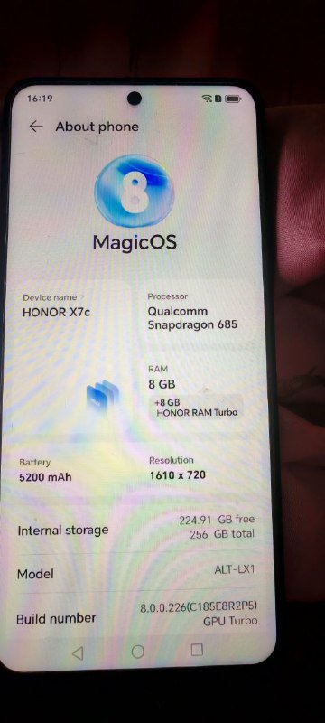 Мобильный HONOR X7c 8GB, 5200mAh 4