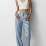 Pull and Bear metallic blue jeans 1