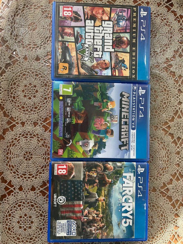 Игры Grand Theft Auto V, Minecraft, Far Cry 5 для PS4