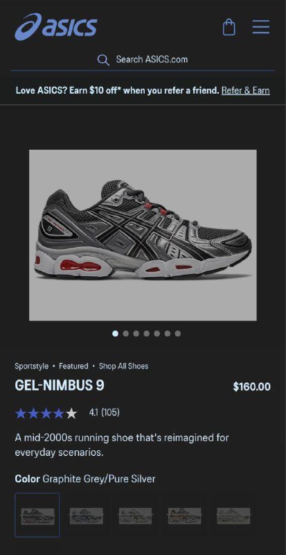 Кроссовки Asics gel-nimbus 9 серые размер 38 3