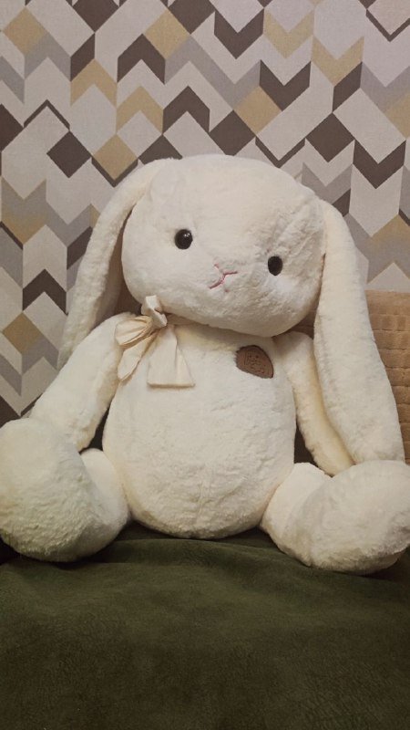 Большой кремовый заяц мягкая игрушка